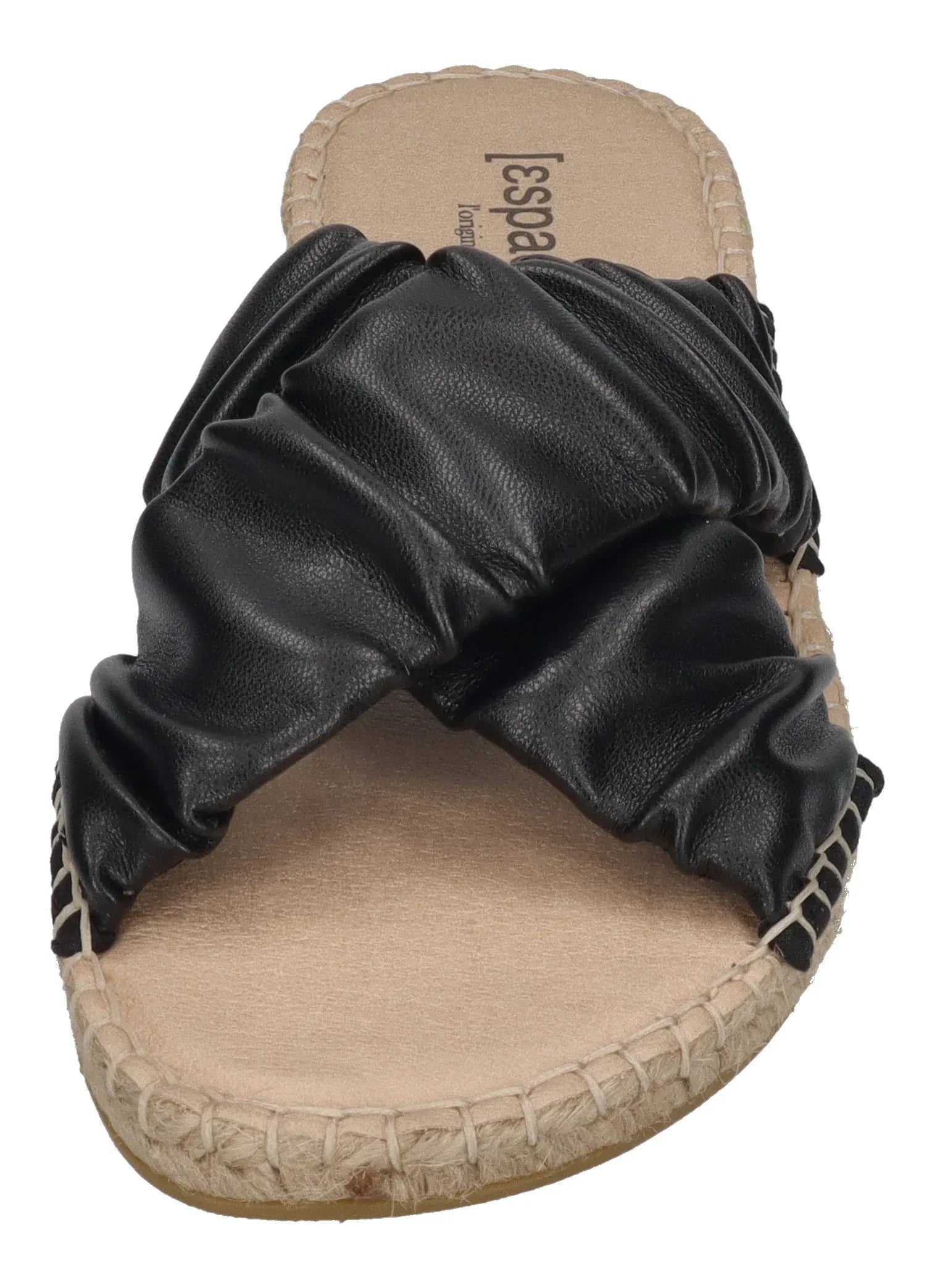 ESPADRIJ L'ORIGINALE Damen Pantolette - CROISETTE RUFFLE - noir