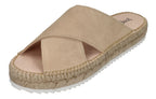 ESPADRIJ L'ORIGINALE Damen Pantolette - CROISETTE VELOUR LOW - beige