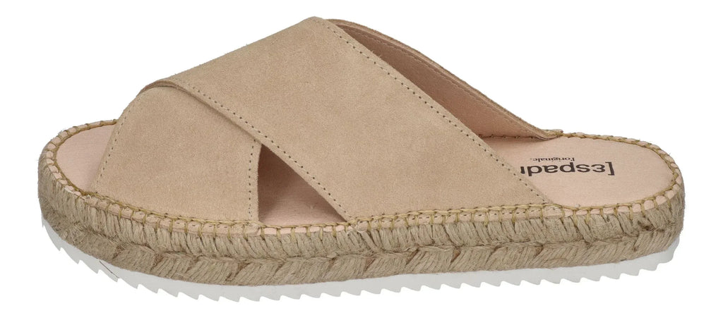ESPADRIJ L'ORIGINALE Damen Pantolette - CROISETTE VELOUR LOW - beige