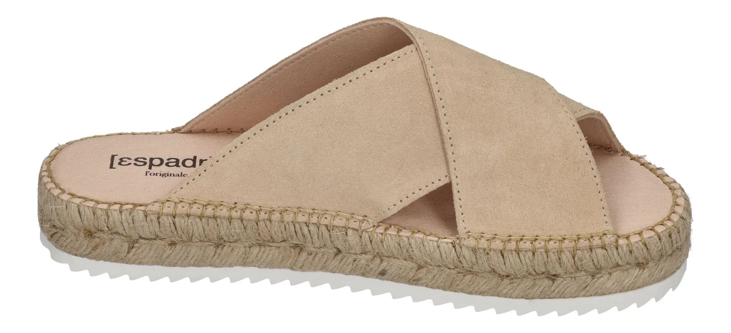 ESPADRIJ L'ORIGINALE Damen Pantolette - CROISETTE VELOUR LOW - beige