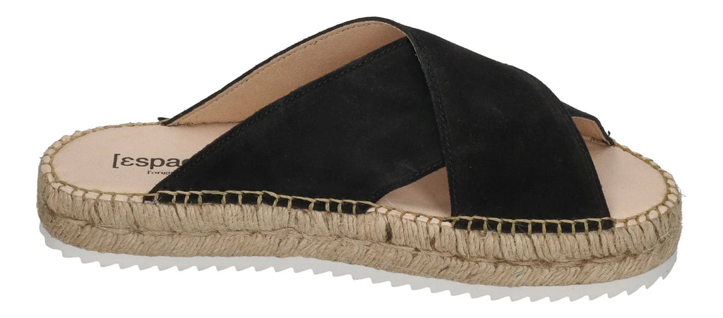 ESPADRIJ L'ORIGINALE Damen Pantolette - CROISETTE VELOUR LOW - noir