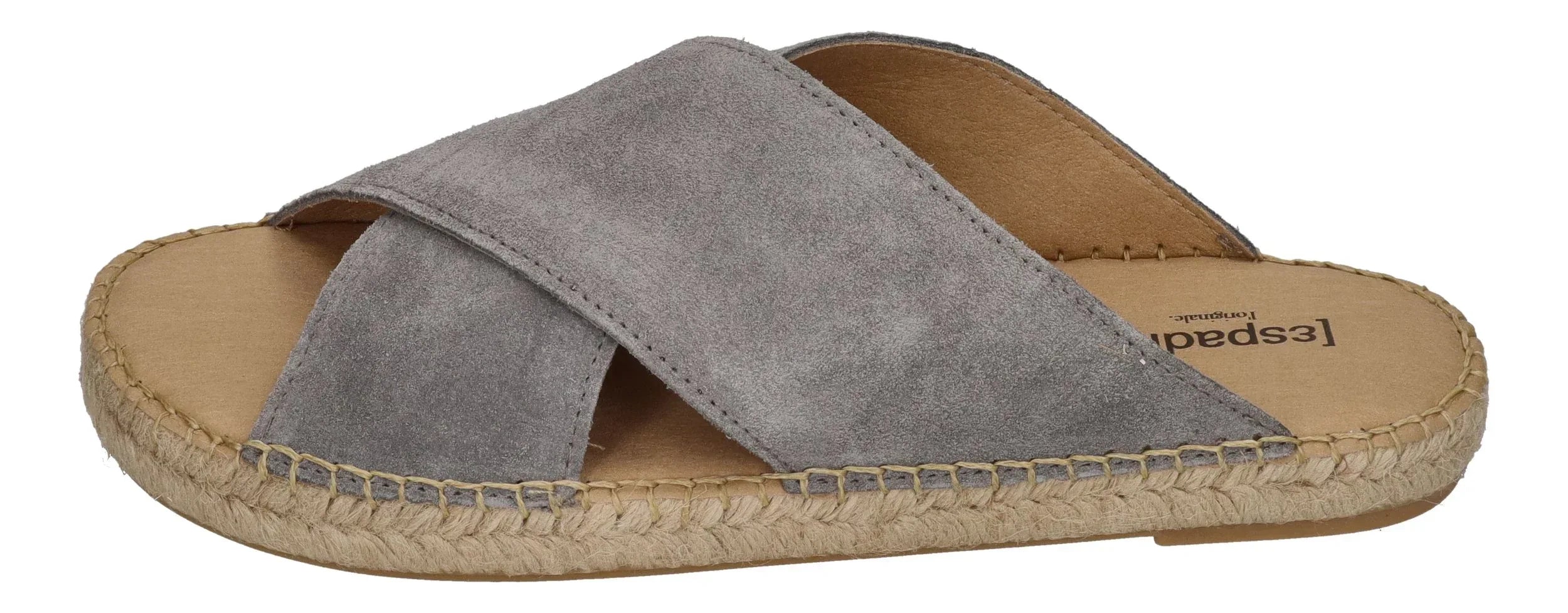 ESPADRIJ L'ORIGINALE Herren Pantolette - CROISETTE VELOUR MEN - asphalt