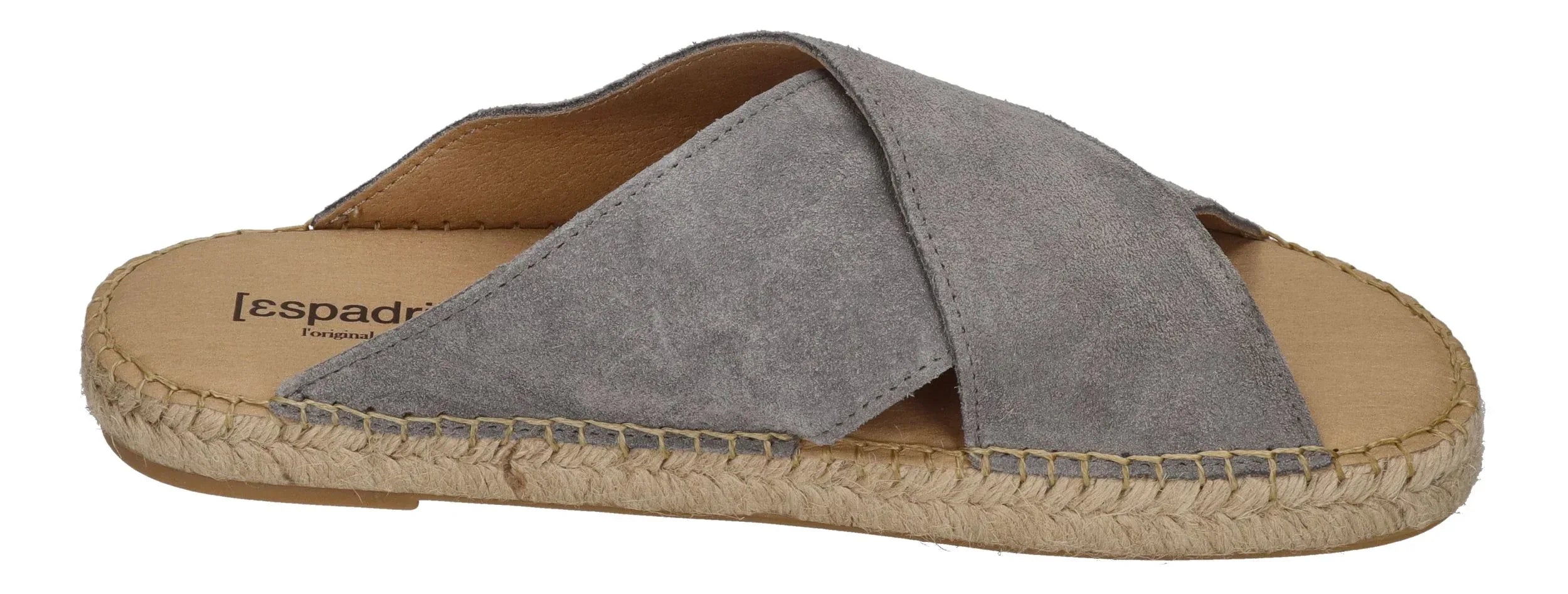 ESPADRIJ L'ORIGINALE Herren Pantolette - CROISETTE VELOUR MEN - asphalt
