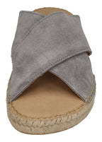 ESPADRIJ L'ORIGINALE Herren Pantolette - CROISETTE VELOUR MEN - asphalt