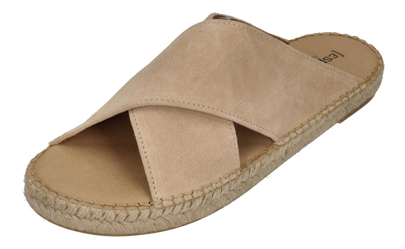 ESPADRIJ L'ORIGINALE Herren Pantolette - CROISETTE VELOUR MEN - beige