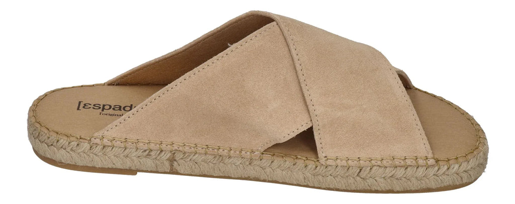 ESPADRIJ L'ORIGINALE Herren Pantolette - CROISETTE VELOUR MEN - beige
