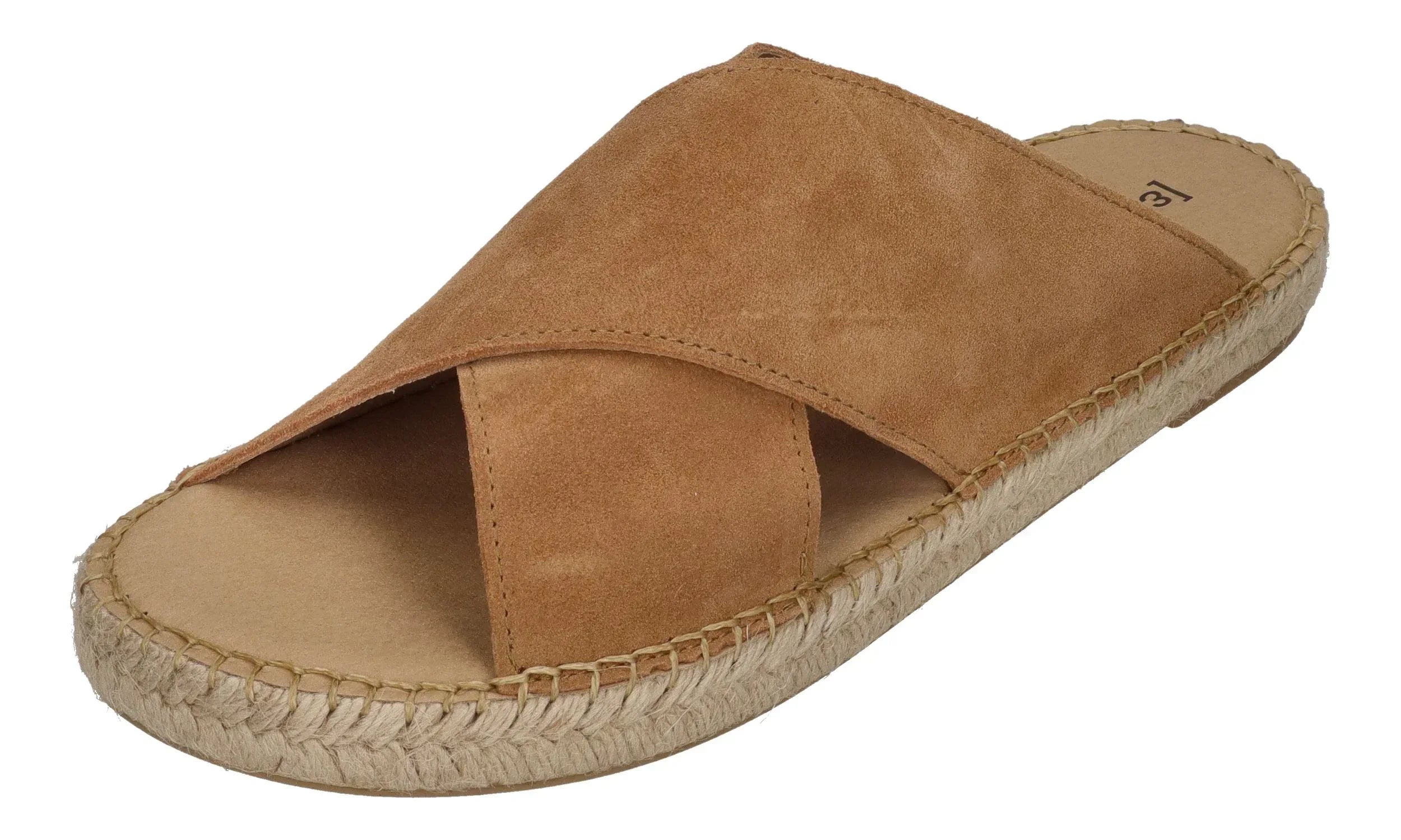 ESPADRIJ L'ORIGINALE Herren Pantolette - CROISETTE VELOUR MEN - cognac