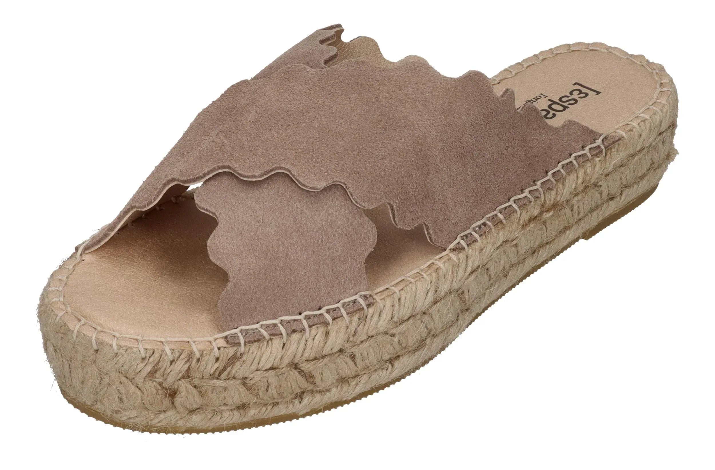 ESPADRIJ L'ORIGINALE Damen Pantolette - LYON CROISETTE VELOUR - sable