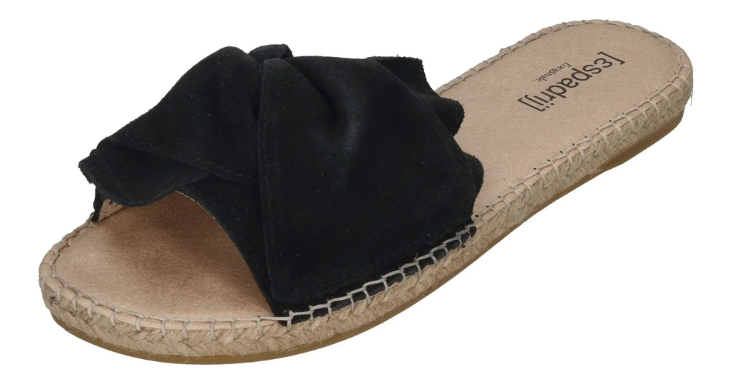 ESPADRIJ L'ORIGINALE Damen Pantolette - PLAGE BOUCLE VELOUR - noir