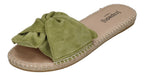 ESPADRIJ L'ORIGINALE Damen Pantolette - PLAGE BOUCLE VELOUR - vert clair