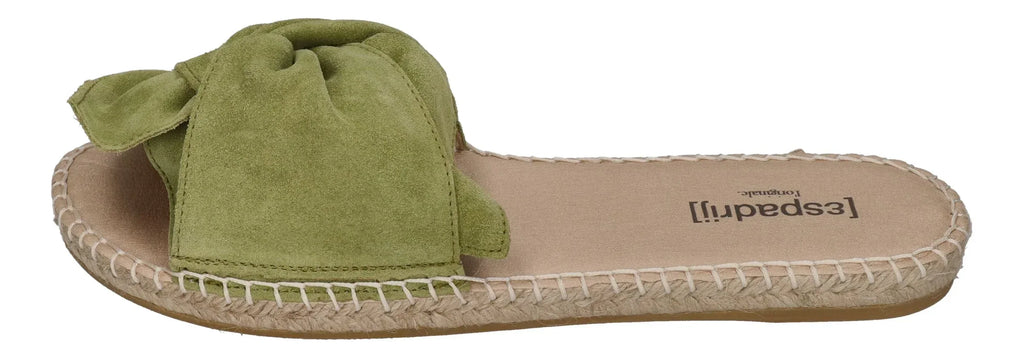 ESPADRIJ L'ORIGINALE Damen Pantolette - PLAGE BOUCLE VELOUR - vert clair
