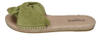 ESPADRIJ L'ORIGINALE Damen Pantolette - PLAGE BOUCLE VELOUR - vert clair