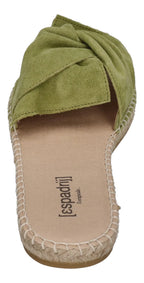 ESPADRIJ L'ORIGINALE Damen Pantolette - PLAGE BOUCLE VELOUR - vert clair