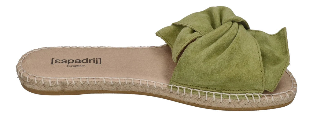 ESPADRIJ L'ORIGINALE Damen Pantolette - PLAGE BOUCLE VELOUR - vert clair