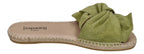 ESPADRIJ L'ORIGINALE Damen Pantolette - PLAGE BOUCLE VELOUR - vert clair