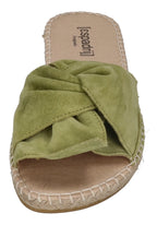 ESPADRIJ L'ORIGINALE Damen Pantolette - PLAGE BOUCLE VELOUR - vert clair