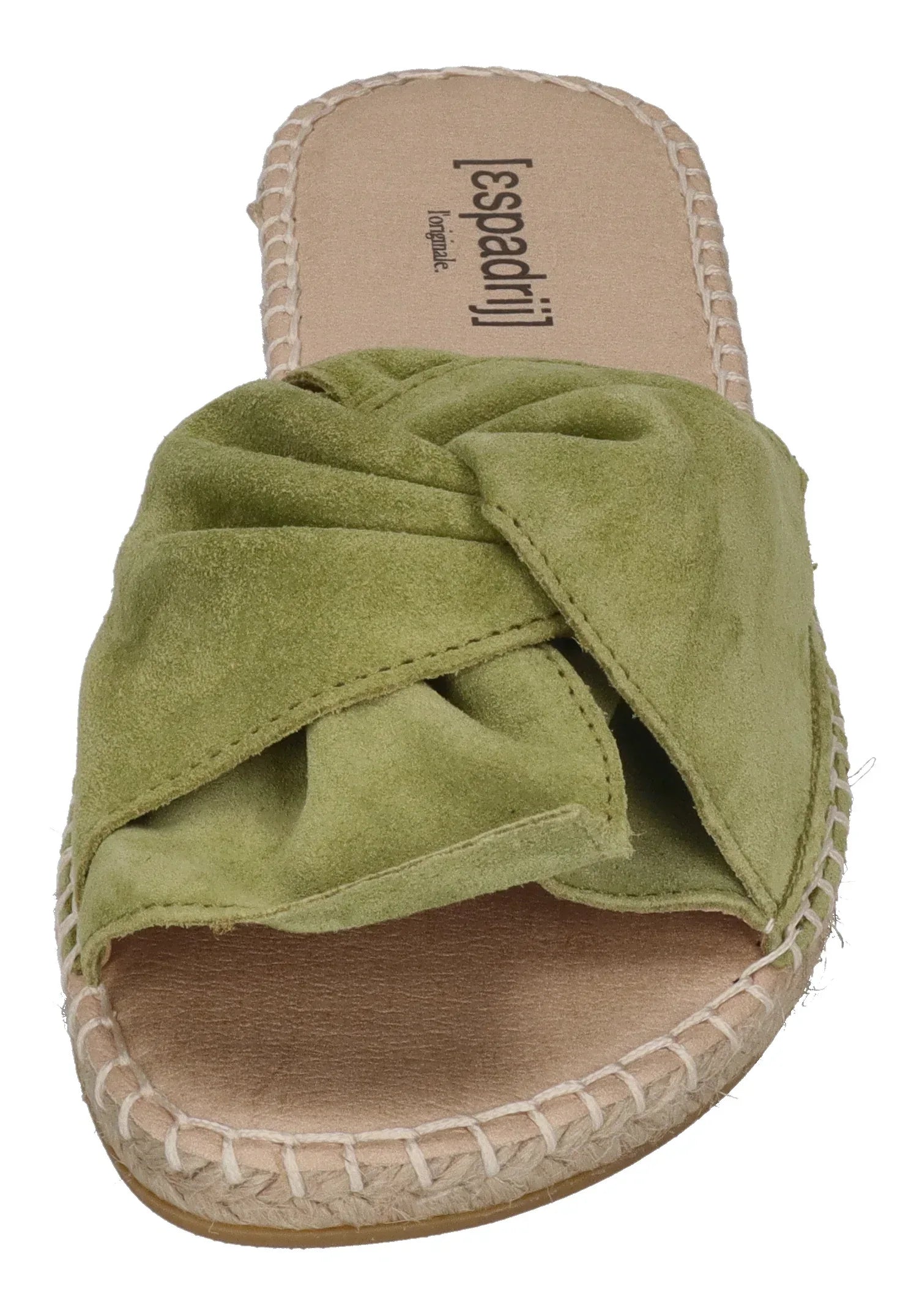 ESPADRIJ L'ORIGINALE Damen Pantolette - PLAGE BOUCLE VELOUR - vert clair