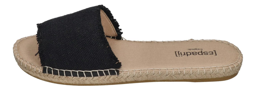 ESPADRIJ L'ORIGINALE Damen Pantoletten - PLAGE LINEN - noir