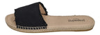 ESPADRIJ L'ORIGINALE Damen Pantoletten - PLAGE LINEN - noir