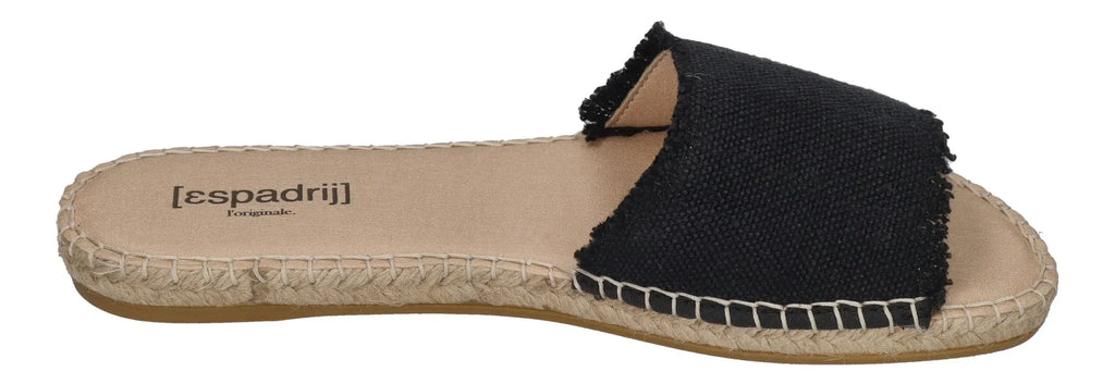 ESPADRIJ L'ORIGINALE Damen Pantoletten - PLAGE LINEN - noir