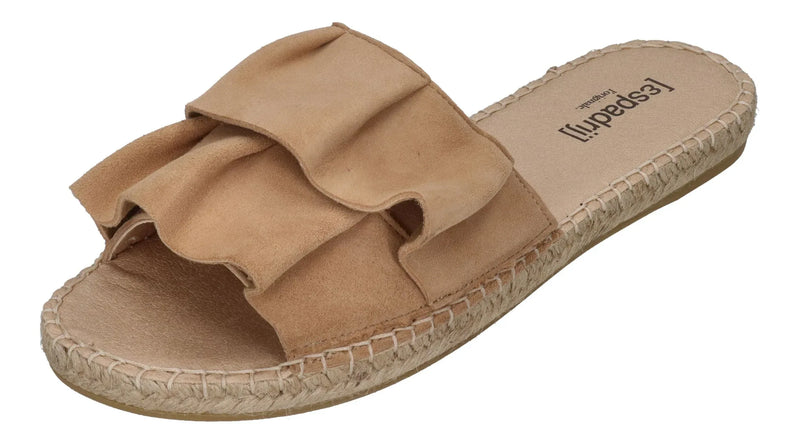 ESPADRIJ L'ORIGINALE Damen Pantoletten - PLAGE VOLANT - beige