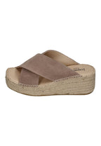 ESPADRIJ L'ORIGINALE Damen Pantolette TOULON CROISETTE VELOUR HIGH sable – Pantoletten – Bild 2