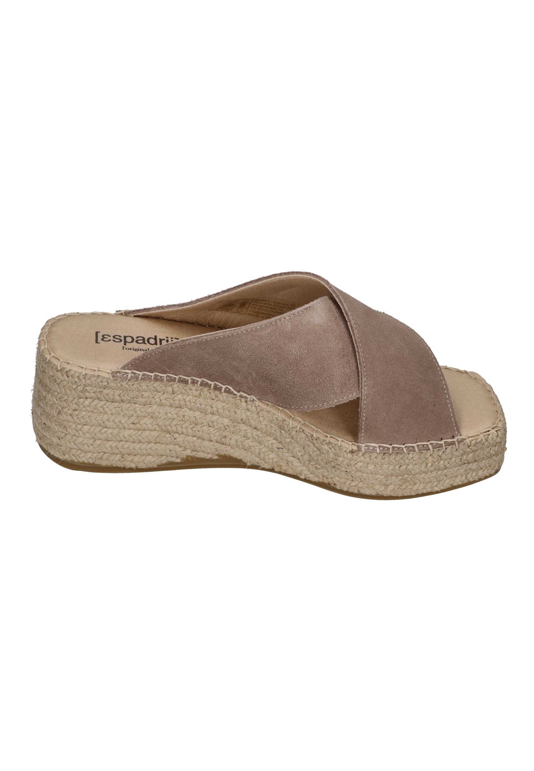 ESPADRIJ L'ORIGINALE Damen Pantolette TOULON CROISETTE VELOUR HIGH sable – Pantoletten – Bild 4