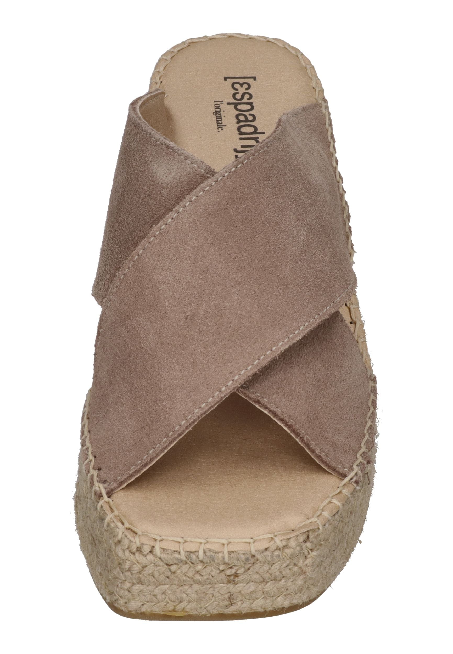 ESPADRIJ L'ORIGINALE Damen Pantolette TOULON CROISETTE VELOUR HIGH sable – Pantoletten – Bild 3