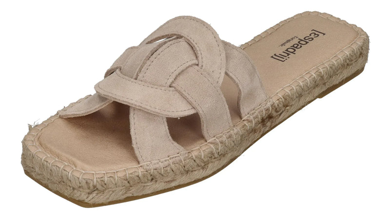 ESPADRIJ L'ORIGINALE Damen Pantoletten - TOURS VELOUR - beige