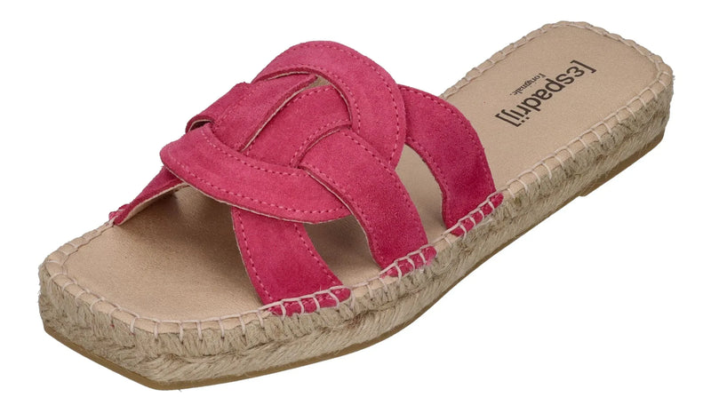 ESPADRIJ L'ORIGINALE Damen Pantoletten - TOURS VELOUR - pink