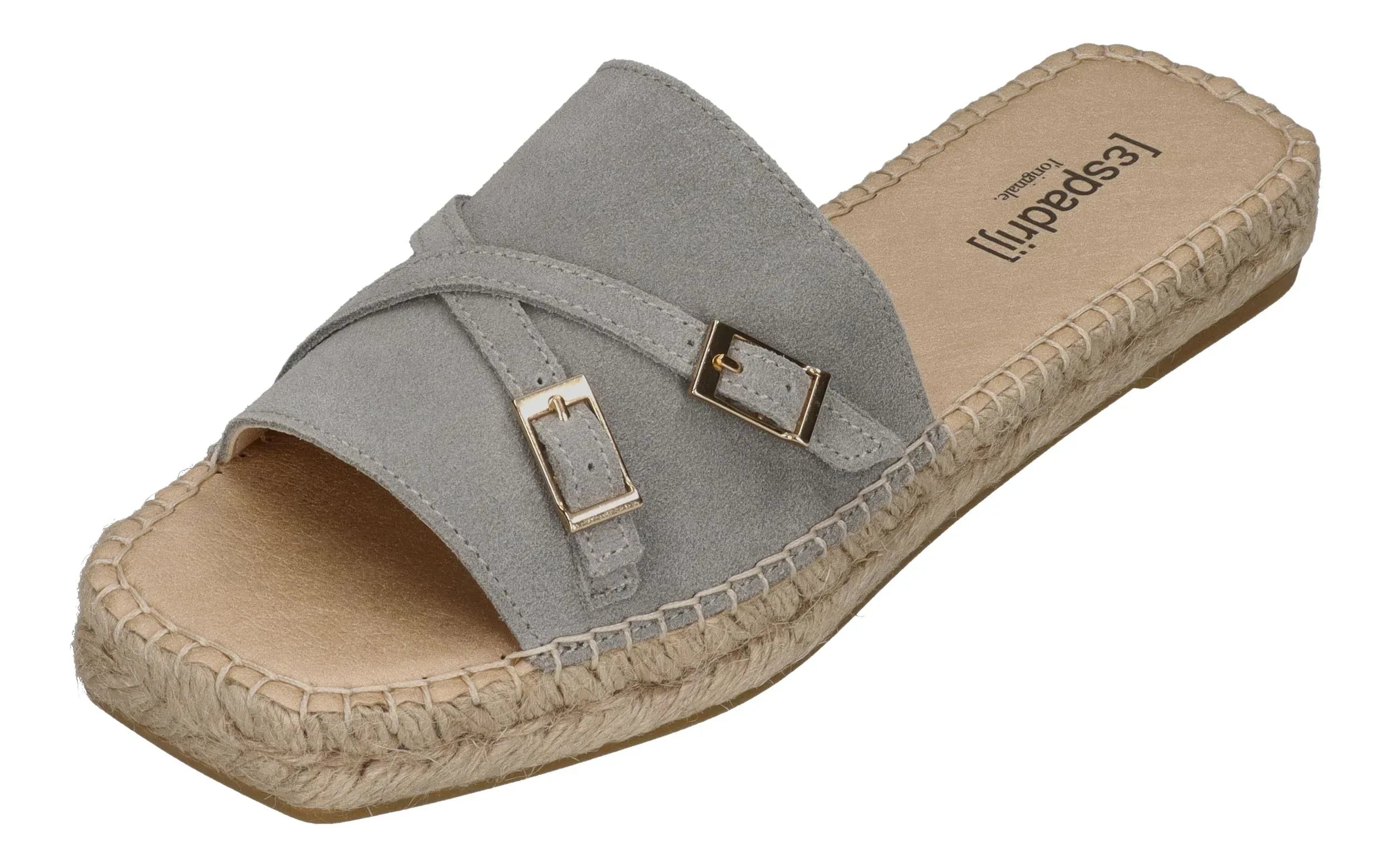 ESPADRIJ L'ORIGINALE Damen Pantoletten - CARRE BUCKLE - gris