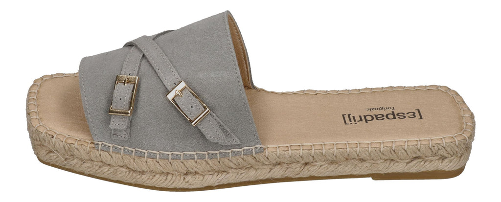 ESPADRIJ L'ORIGINALE Pantoletten - CARRE BUCKLE - gris - Shoedeal