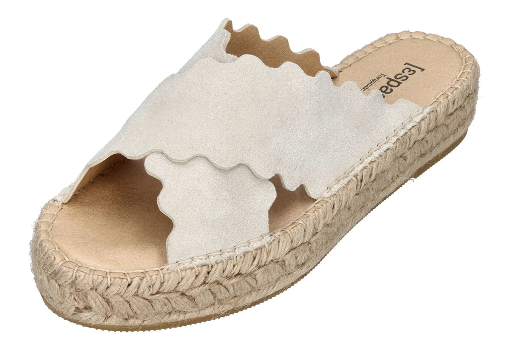 ESPADRIJ L'ORIGINALE Damen Pantoletten LYON CROISETTE VELOUR sand