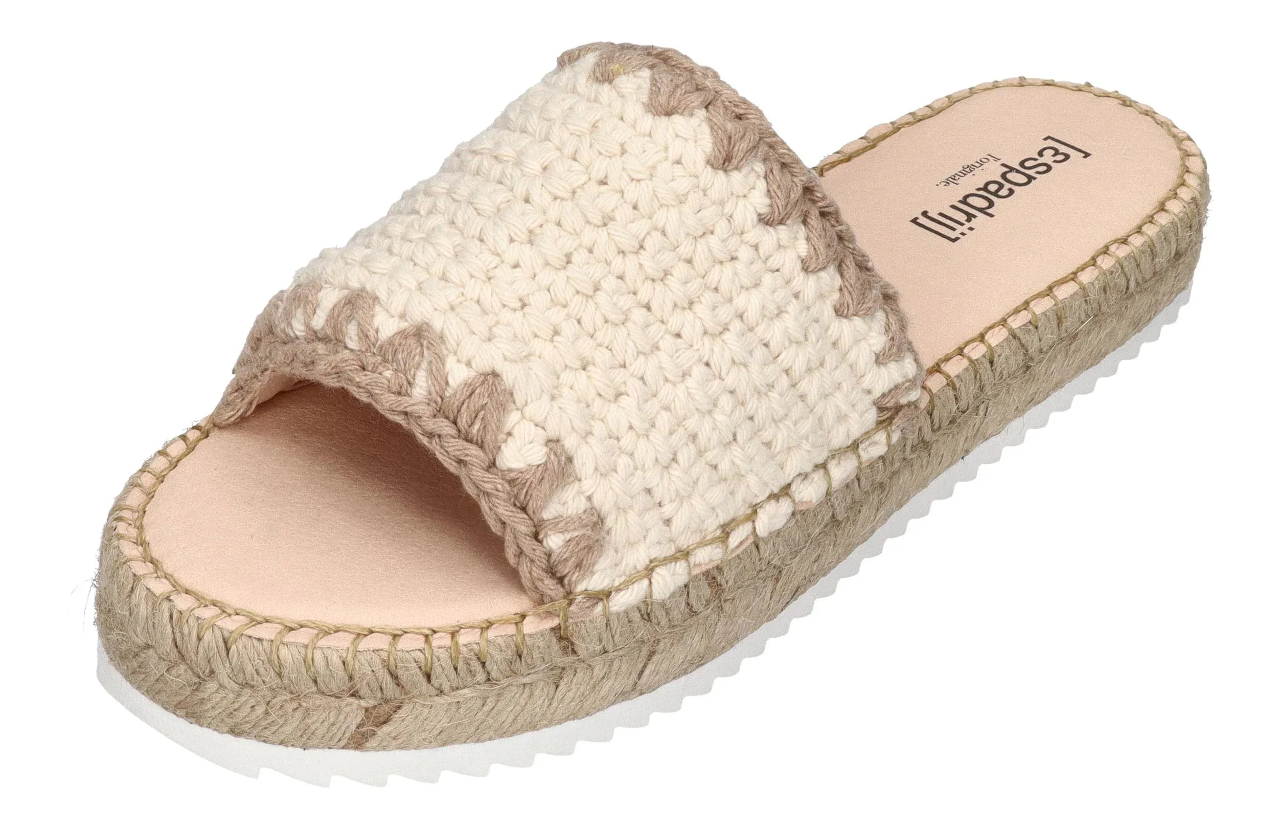ESPADRIJ L'ORIGINALE Damen Pantoletten PLAGE CHROCHET HIGH nature