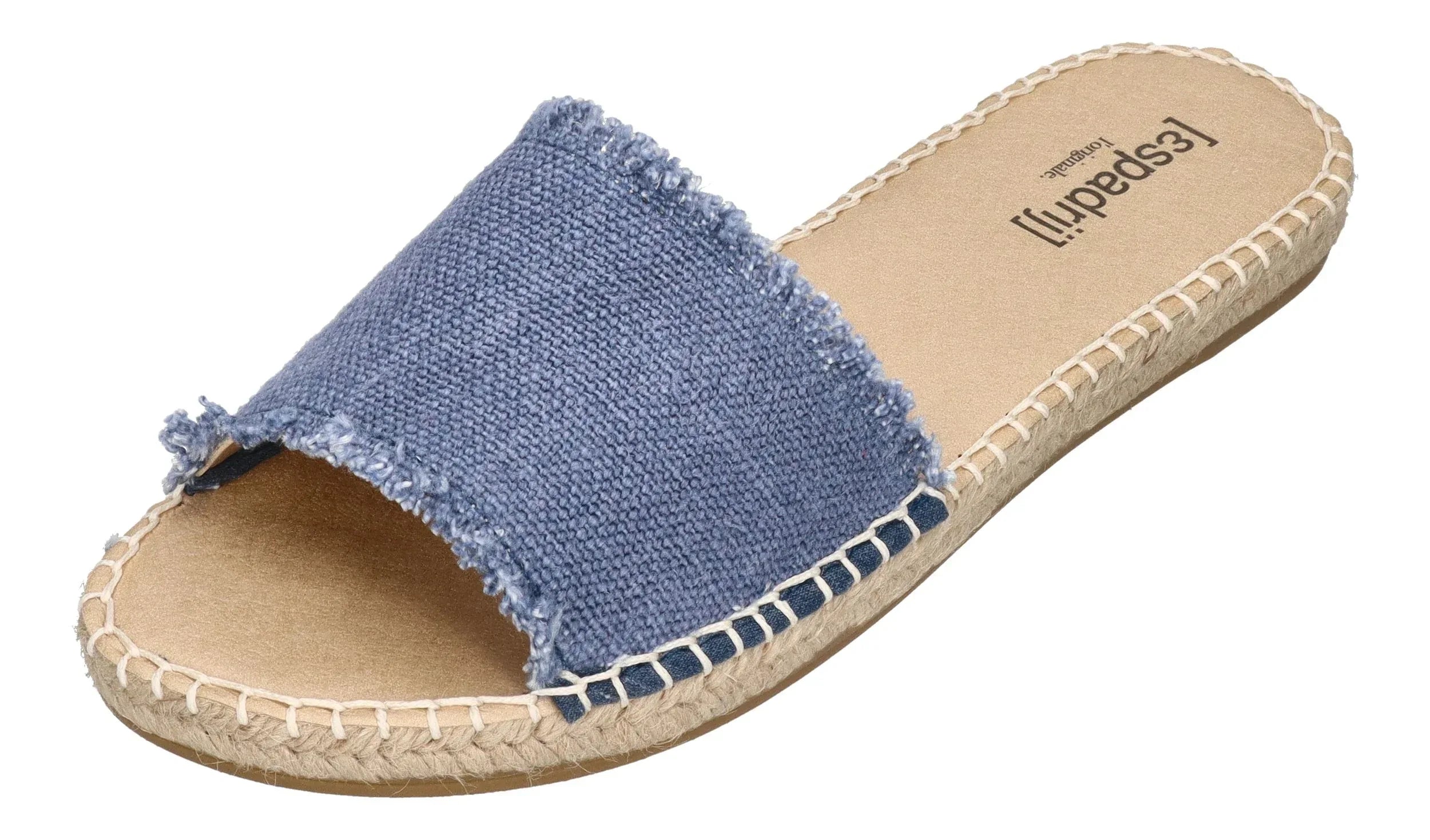 ESPADRIJ L'ORIGINALE Damen Pantoletten PLAGE LINEN dusty blue