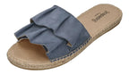 ESPADRIJ L'ORIGINALE Damen Pantoletten PLAGE VOLANT grey blue