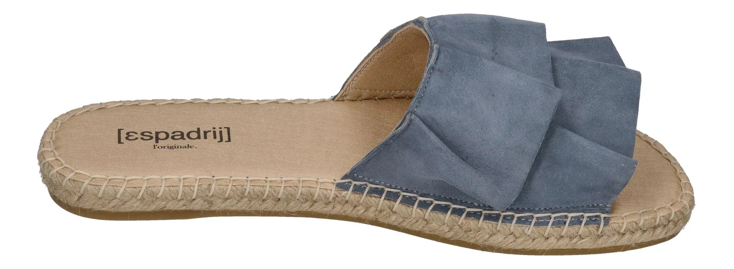 ESPADRIJ L'ORIGINALE Damen Pantoletten PLAGE VOLANT grey blue