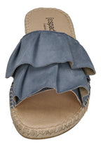 ESPADRIJ L'ORIGINALE Damen Pantoletten PLAGE VOLANT grey blue