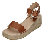 ESPADRIJ L'ORIGINALE Damen Sandalette - LYON HIGH - cognac