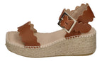 ESPADRIJ L'ORIGINALE Damen Sandalette - LYON HIGH - cognac