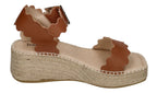 ESPADRIJ L'ORIGINALE Damen Sandalette - LYON HIGH - cognac