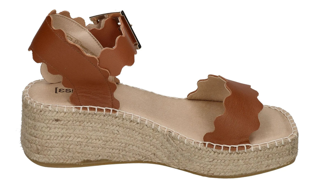 ESPADRIJ L'ORIGINALE Damen Sandalette - LYON HIGH - cognac