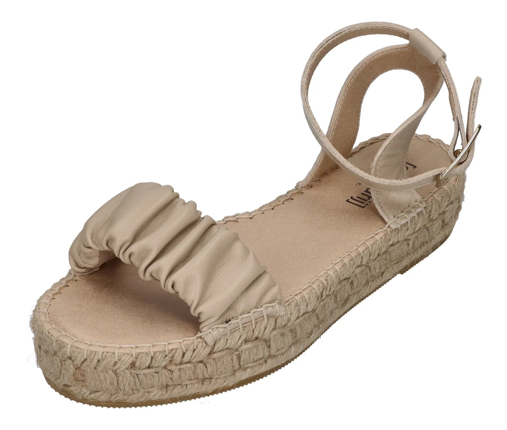 ESPADRIJ L'ORIGINALE Damen Sandalette - NIMES RUFFLE HIGH - beige