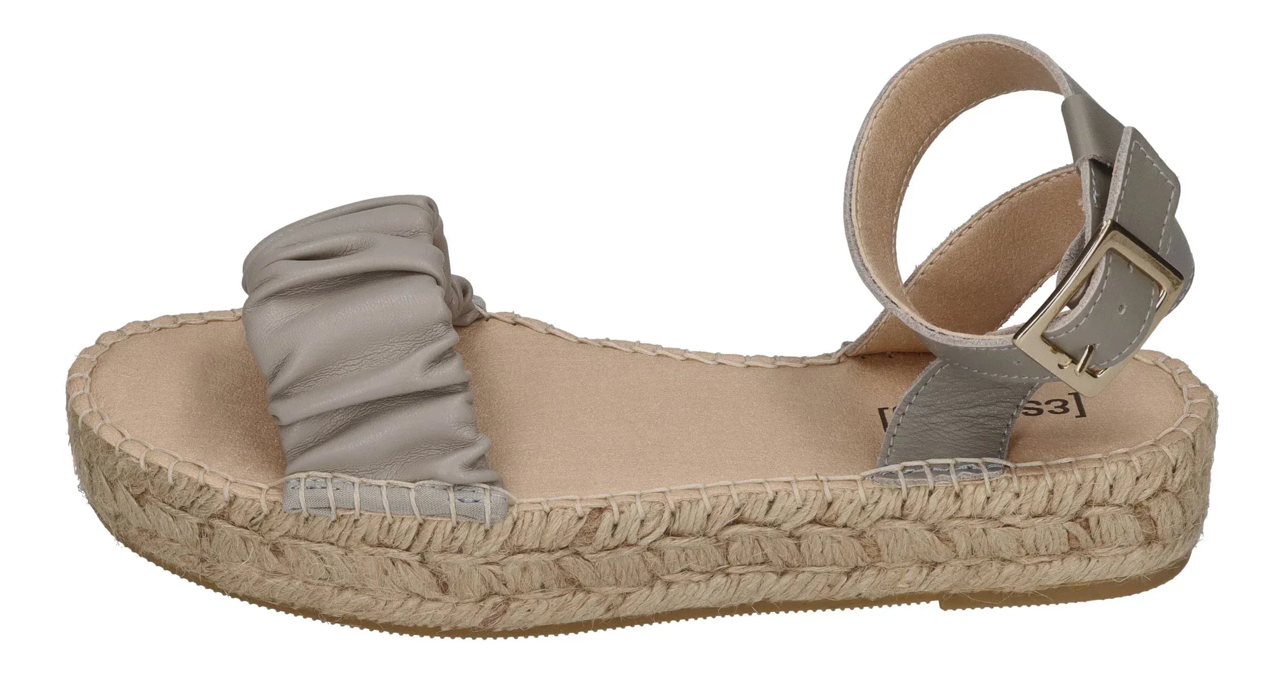ESPADRIJ L'ORIGINALE Damen Sandalette - NIMES RUFFLE HIGH - gris