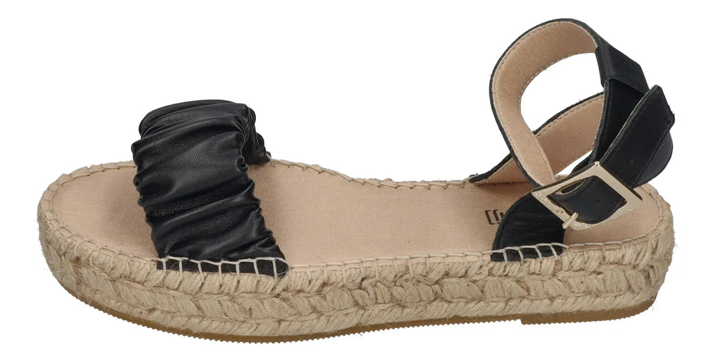 ESPADRIJ L'ORIGINALE Damen Sandalette - NIMES RUFFLE HIGH - noir