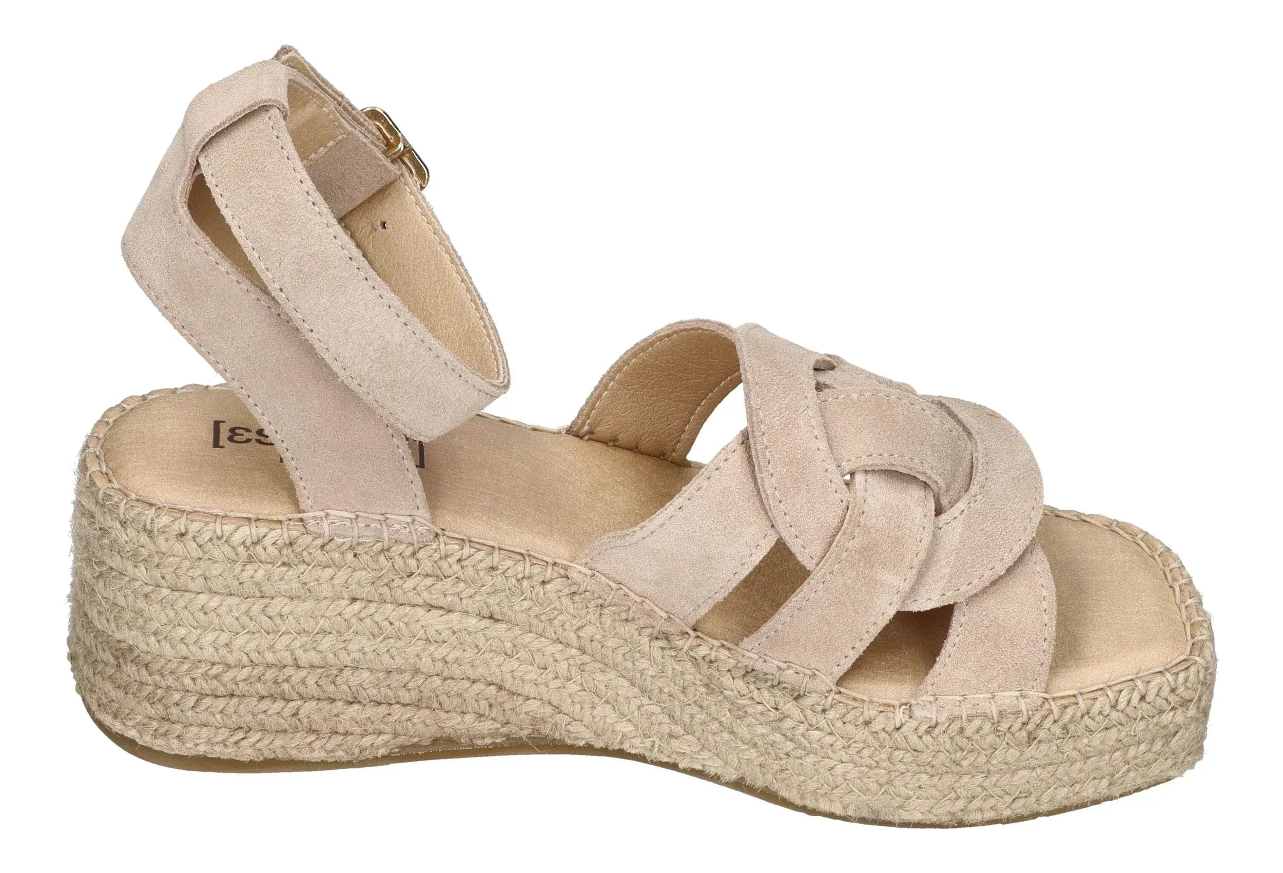 ESPADRIJ L'ORIGINALE Damen Sandaletten TOURS VELOUR HIGH beige