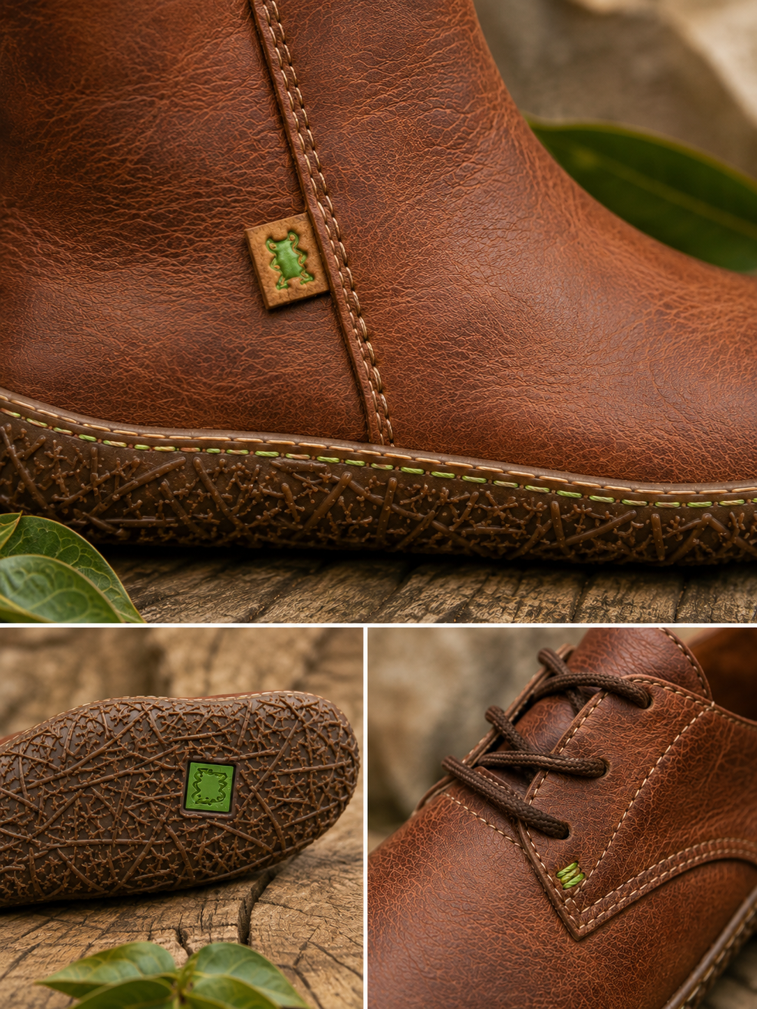 El Naturalista Schuhe mit Lederstruktur, Sohlenprofil und handwerklichen Details – shoedealo.shop