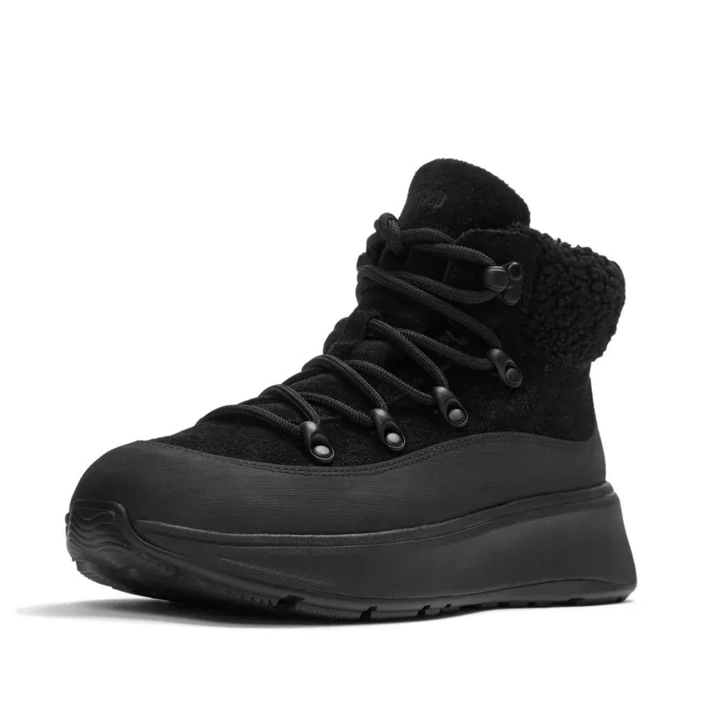 FITFLOP Damen-Booties F-MODE TEDDY-COLLAR WARM all black – Booties - Schwarz | shoedealo.shop – Bild 8