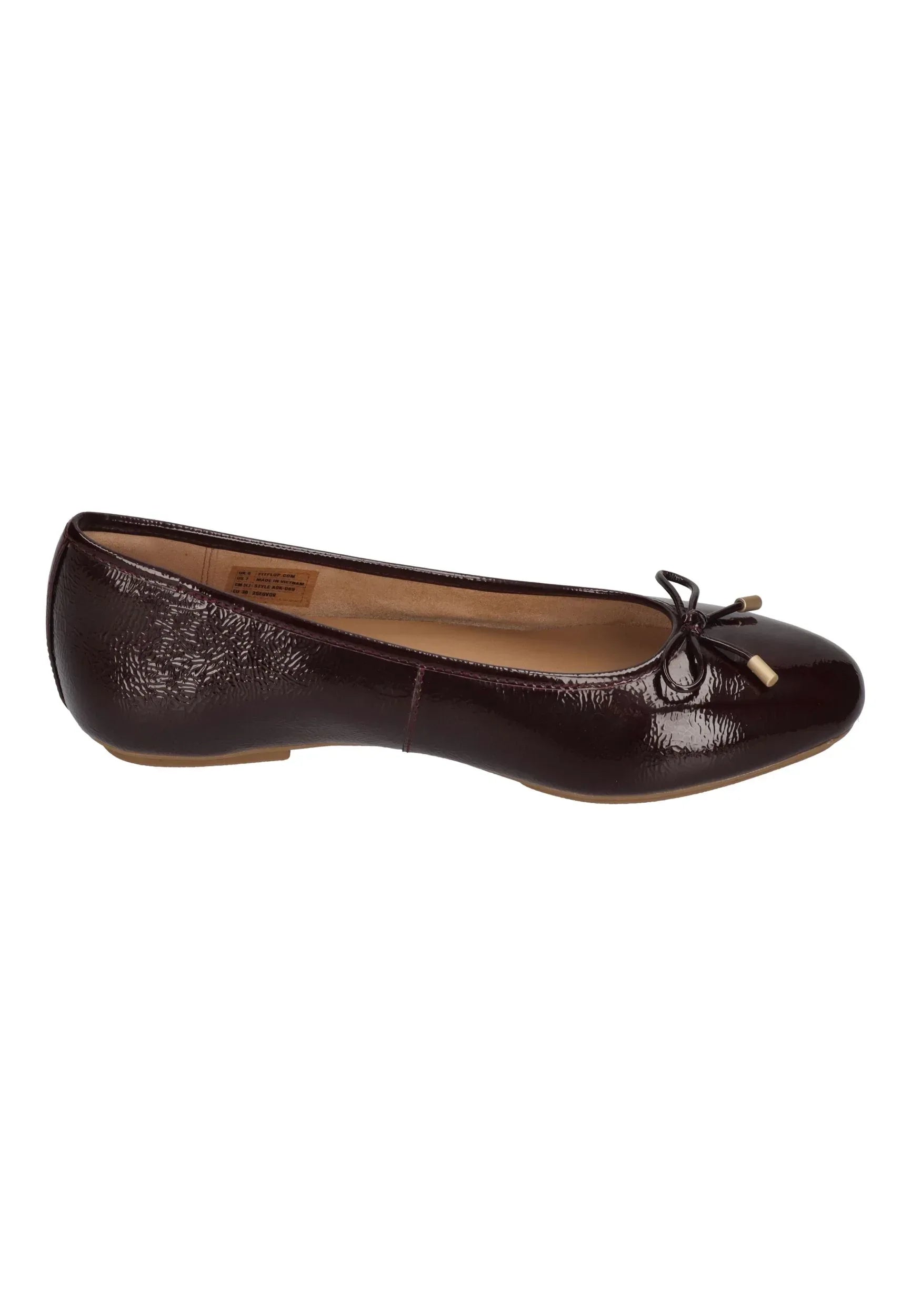 FITFLOP Damen Ballerina DELICATO BOW TEXTURED Leather cherry