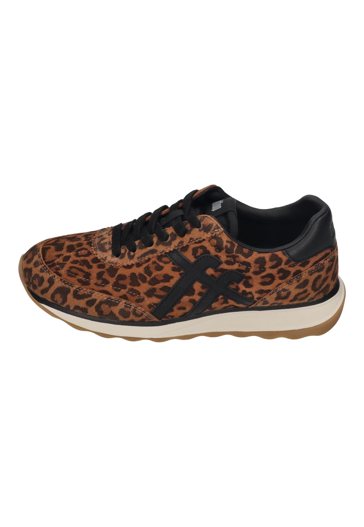 FITFLOP Damen Sneakers RETRO-Q FF SUEDE LEO tan black